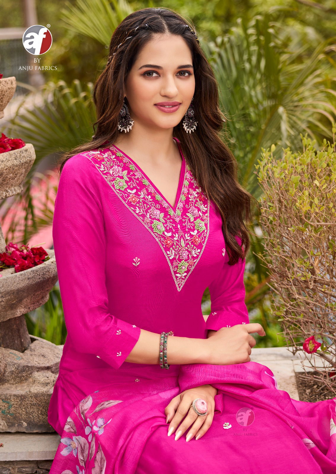 Ghunghat Vol 11 By Af Silk Handwork Designer Kurti With Pant Dupatta Wholesale Online
